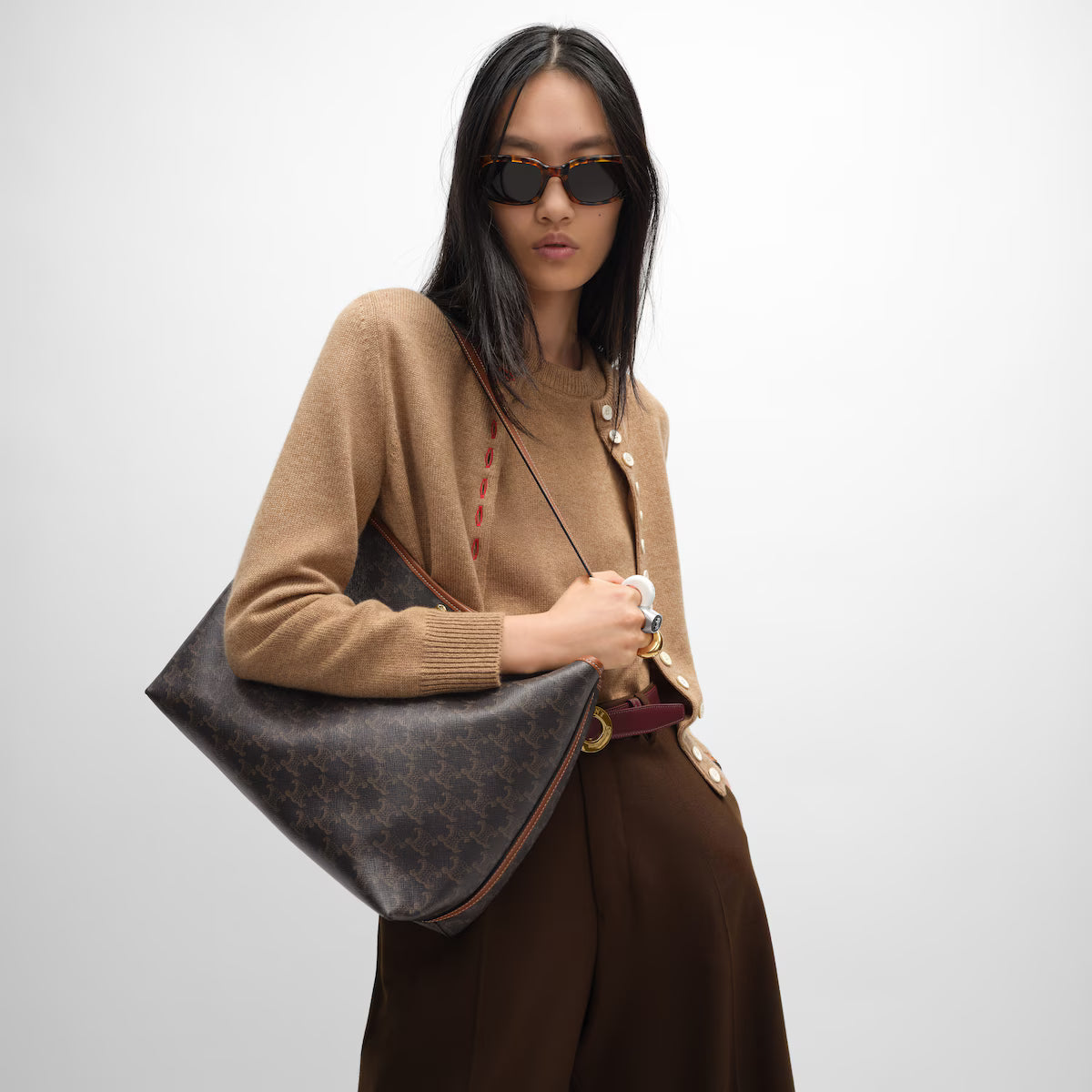 OUVALIA Luxury Edit | Celine SOFT SHOPPER BAG IN Triomphe Canvas and Calfskin