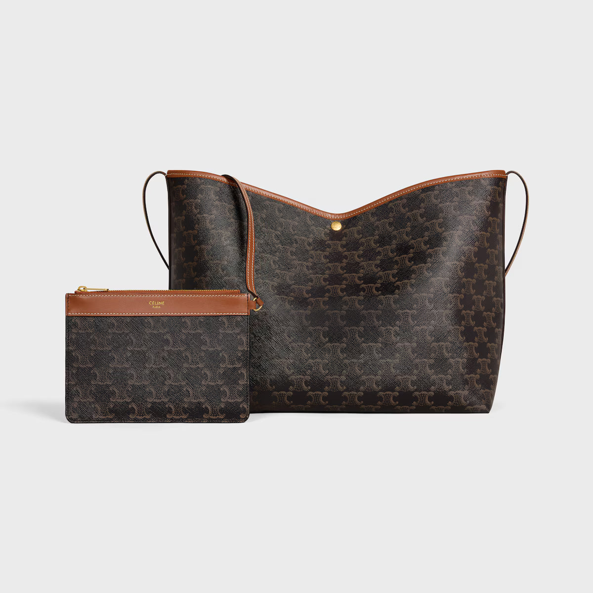 OUVALIA Luxury Edit | Celine SOFT SHOPPER BAG IN Triomphe Canvas and Calfskin
