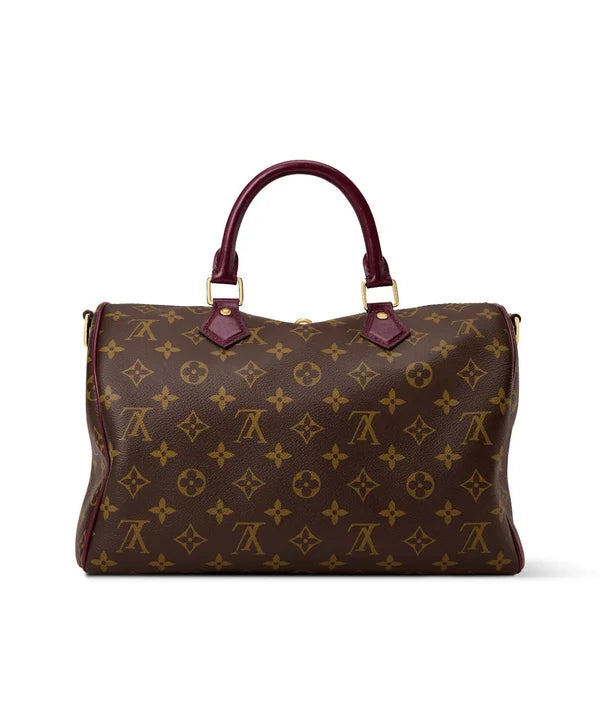 OUVALIA Luxury Edit | Louis Vuitton Speedy Bandoulière Monogram Canvas with Burgundy Trim