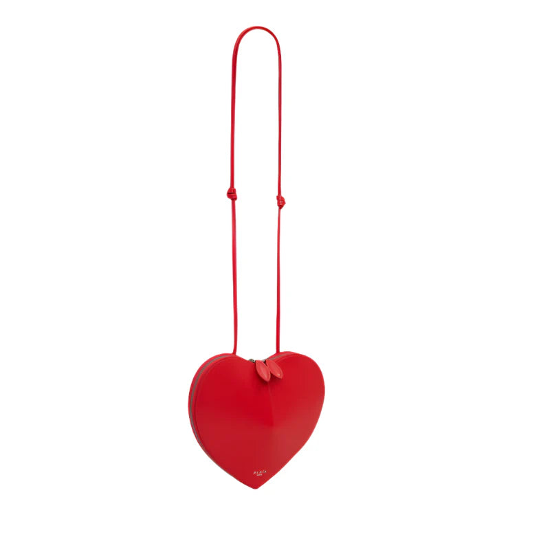 OUVALIA Luxury Edit | Alaïa Laque Le Coeur Heart-Shaped Bag – Red Patent Leather Mini Crossbody