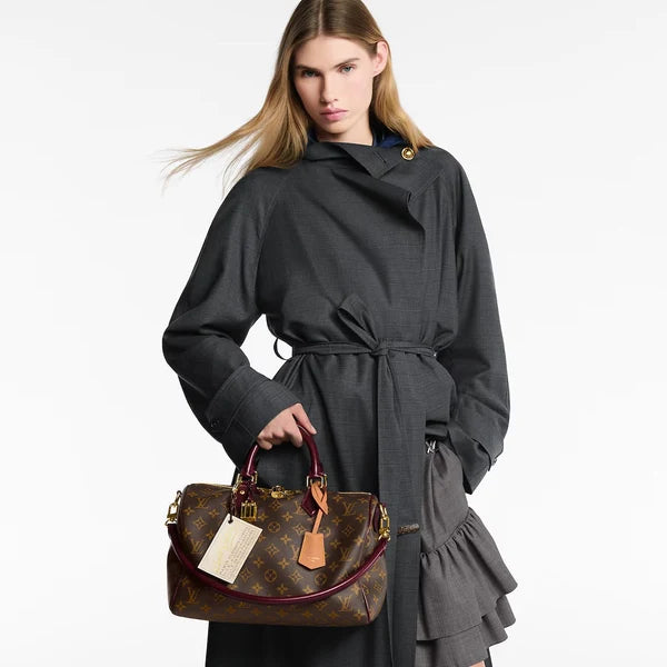 OUVALIA Luxury Edit | Louis Vuitton Speedy Bandoulière Monogram Canvas with Burgundy Trim