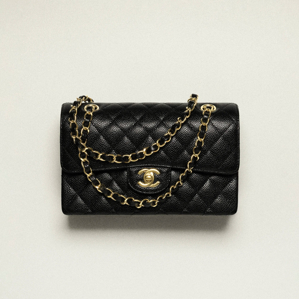 OUVALIA Luxury Edit | Chanel Classic Handbag Grained Calfskin & Gold-Tone Metal