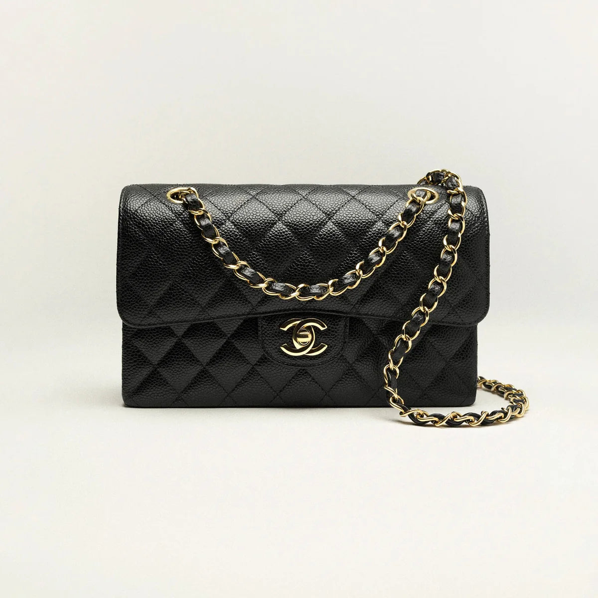 OUVALIA Luxury Edit | Chanel Classic Handbag Grained Calfskin & Gold-Tone Metal