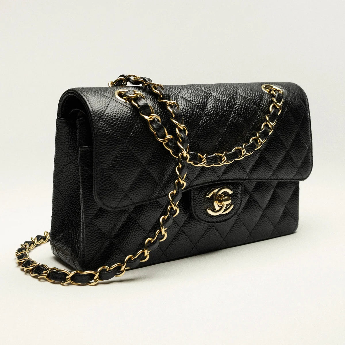 OUVALIA Luxury Edit | Chanel Classic Handbag Grained Calfskin & Gold-Tone Metal