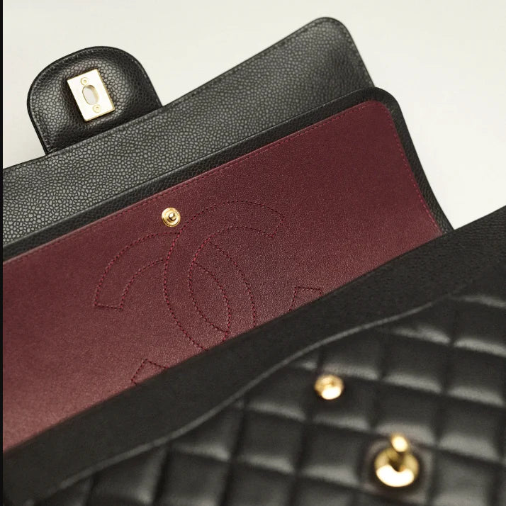 OUVALIA Luxury Edit | Chanel Classic Handbag Grained Calfskin & Gold-Tone Metal