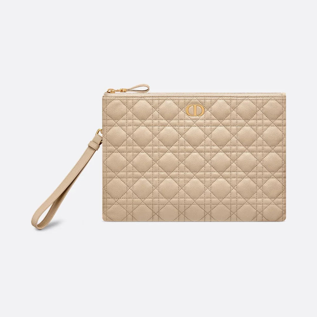 OUVALIA Luxury Edit | Dior Large Caro Daily Pouch Sand-Colored Supple Cannage Calfskin