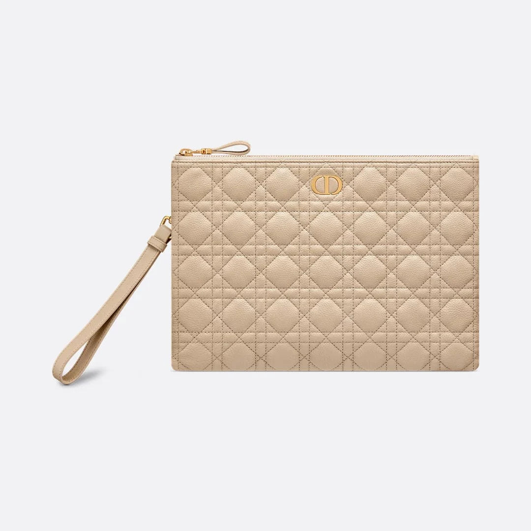 OUVALIA Luxury Edit | Dior Large Caro Daily Pouch Sand-Colored Supple Cannage Calfskin