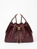 OUVALIA Luxury Edit | Chanel 25 Large Handbag Gold-Tone Metal Red