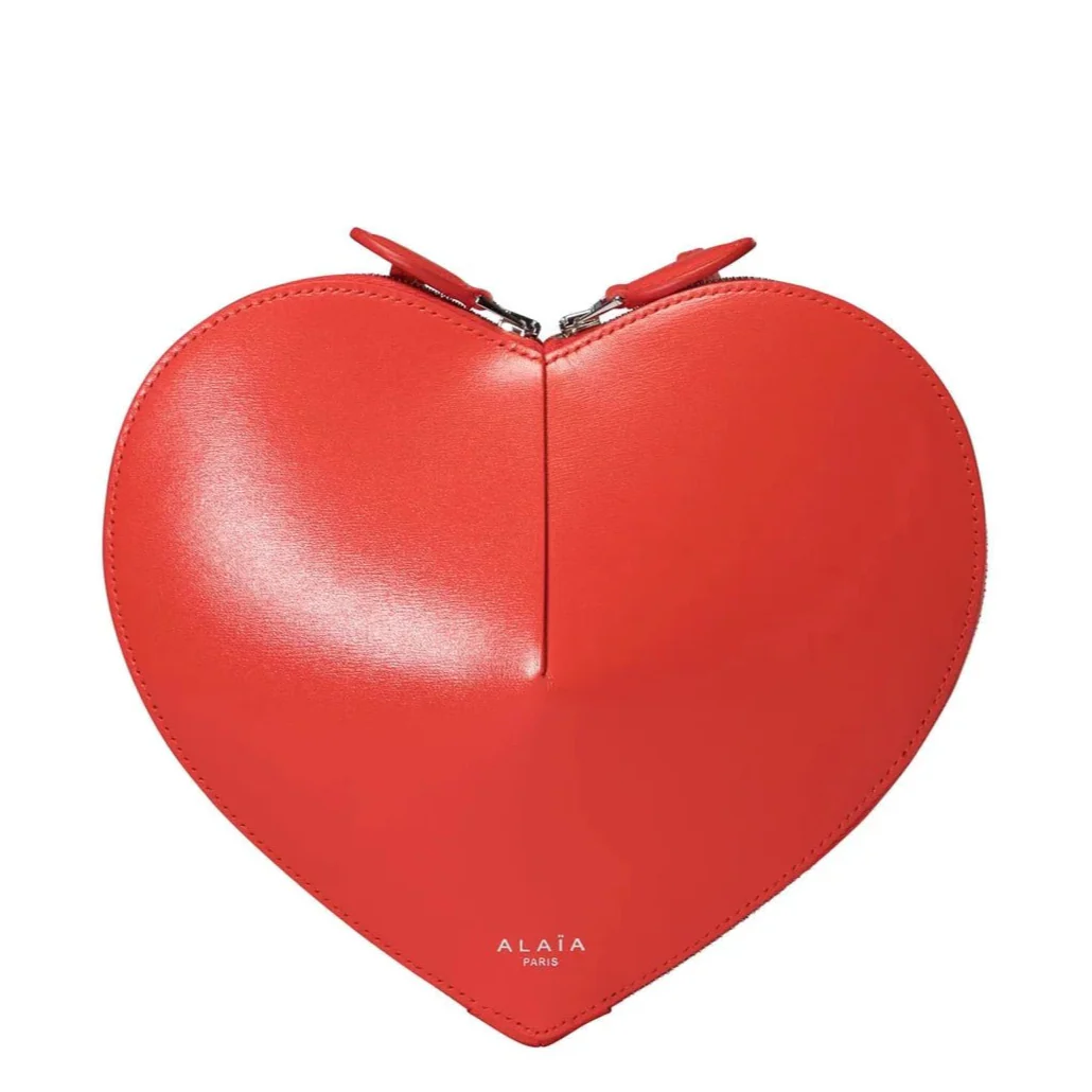 OUVALIA Luxury Edit | Alaïa Laque Le Coeur Heart-Shaped Bag – Red Patent Leather Mini Crossbody