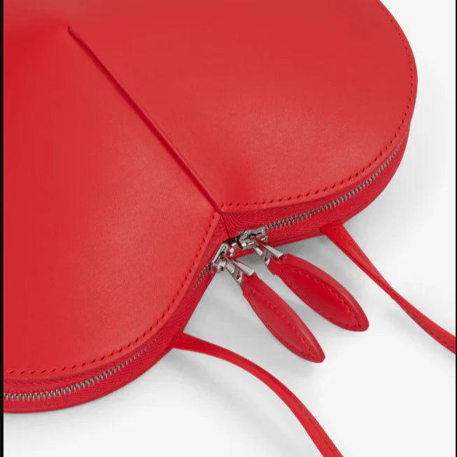 OUVALIA Luxury Edit | Alaïa Laque Le Coeur Heart-Shaped Bag – Red Patent Leather Mini Crossbody