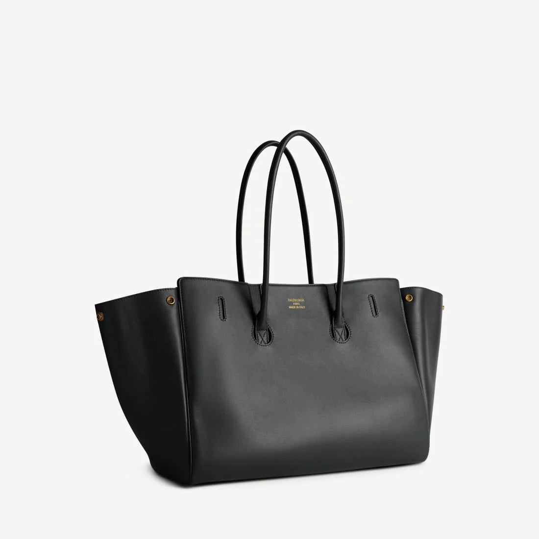 OUVALIA Luxury Edit | Balenciaga Bel Air Carry All Bag Medium In Black Smooth Calfskin, Aged-Gold Hardware