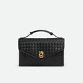 OUVALIA Luxury Edit | Bottega Knot Lock Black Bag