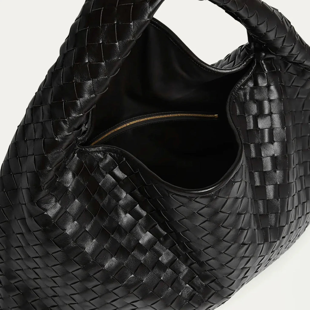 OUVALIA Luxury Edit | Bottega Large Hop Bag With Intrecciato Leather