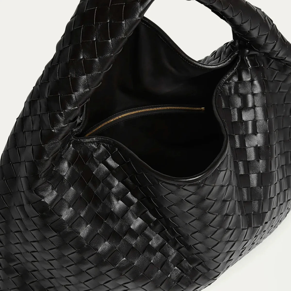 OUVALIA Luxury Edit | Bottega Large Hop Bag With Intrecciato Leather