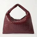 OUVALIA Luxury Edit | Bottega Small Veneta Hop Burgundy Leather Bag