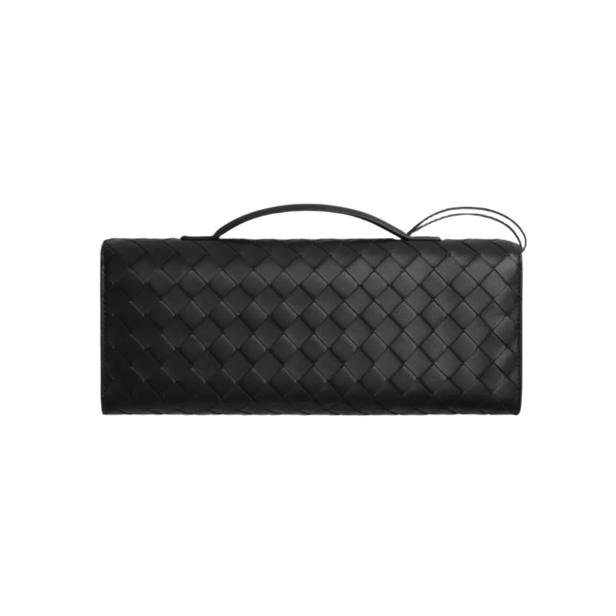 OUVALIA Luxury Edit | Bottega Veneta Andiamo Clutch – Black Intrecciato Leather