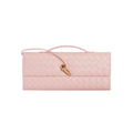 OUVALIA Luxury Edit | Bottega Veneta Andiamo Clutch Rose Pink Leather with Knotted Strap Feminine Italian Elegance