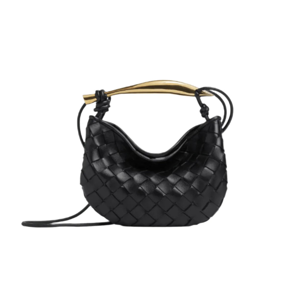 OUVALIA Luxury Edit | Bottega Veneta Baby Sardine Bag – Black Intrecciato Leather