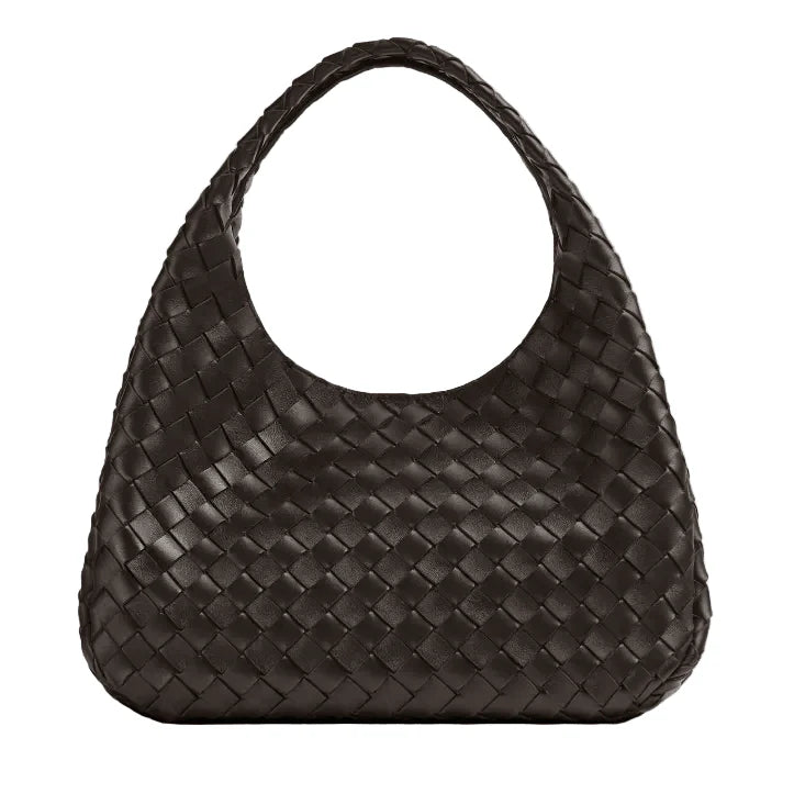 OUVALIA Luxury Edit | Bottega Veneta Campana Intrecciato Leather Shoulder Bag Medium