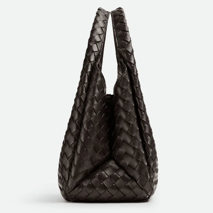OUVALIA Luxury Edit | Bottega Veneta Campana Intrecciato Leather Shoulder Bag Medium