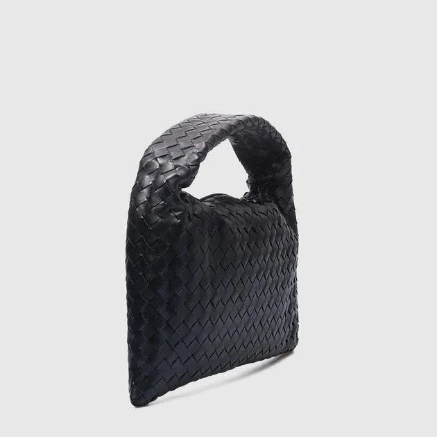 OUVALIA Luxury Edit | Bottega Veneta Hop Black Leather Bag