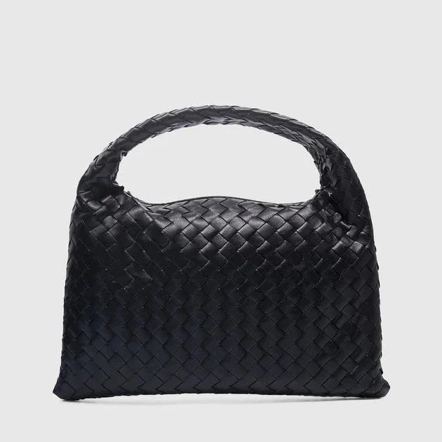 OUVALIA Luxury Edit | Bottega Veneta Hop Black Leather Bag