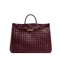 OUVALIA Luxury Edit | Bottega Veneta Medium Andiamo Bag Barolo Intrecciato Leather With Knotted Strap