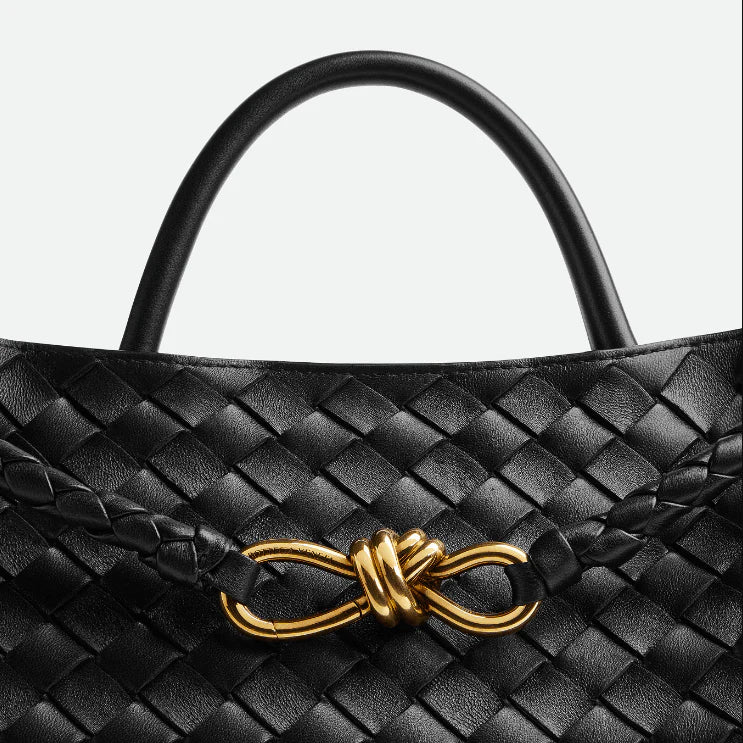 OUVALIA Luxury Edit | Bottega Veneta Medium Andiamo Crossbody Bag in Intrecciato Leather Black