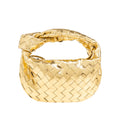 OUVALIA Luxury Edit | Bottega Veneta Mini Jodie Metallic Gold Leather Bag