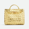 OUVALIA Luxury Edit | Bottega Veneta Small Andiamo Gold Leather Bag