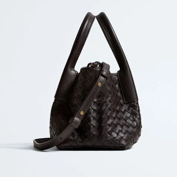 OUVALIA Luxury Edit | Bottega Veneta Small Pinacoteca Bag Espresso Mineral