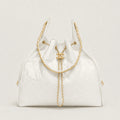 OUVALIA Luxury Edit | Chanel 25 Large Handbag Gold-Tone Metal White