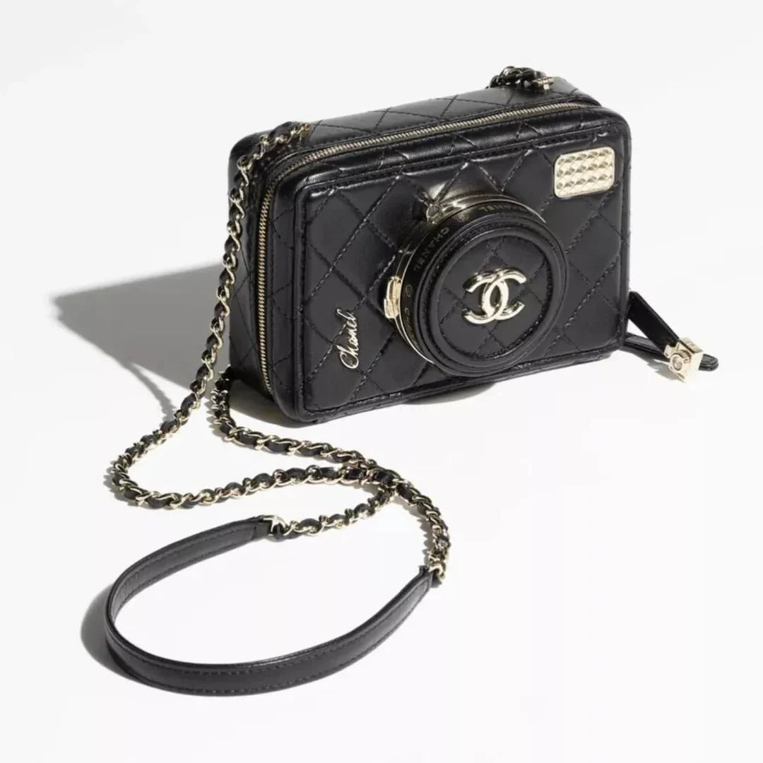 OUVALIA Luxury Edit | Chanel Camera Lambskin Quilted Coco Click Bag Black