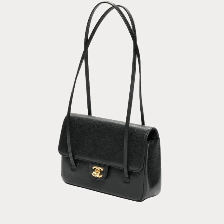 OUVALIA Luxury Edit | Chanel Small Flap Bag Grained Shiny Calskin & Gold Tone Metal
