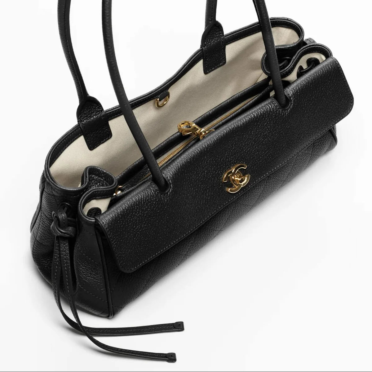 OUVALIA Luxury Edit | Chanel Tote, Grained Calfskin & Gold-Tone Metal, Black