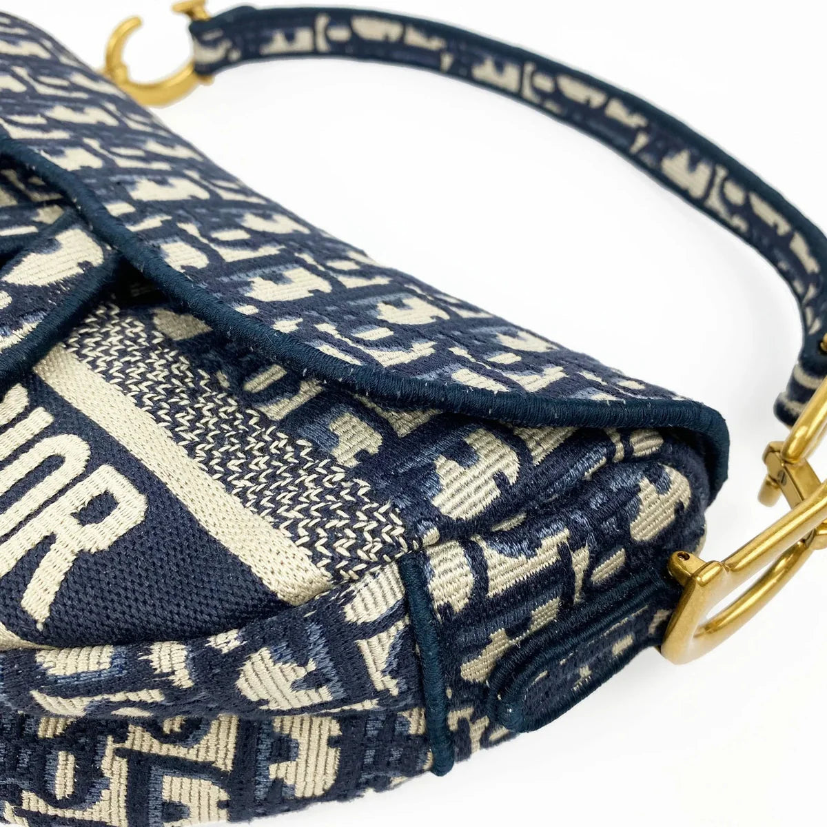OUVALIA Luxury Edit | Dior Saddle Bag Blue Dior Oblique Embroidery