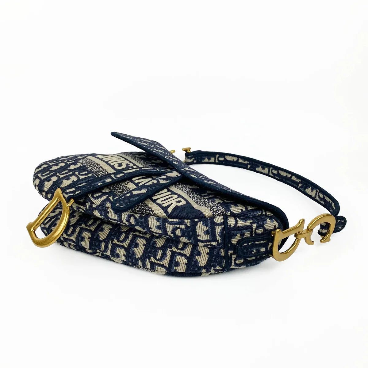 OUVALIA Luxury Edit | Dior Saddle Bag Blue Dior Oblique Embroidery