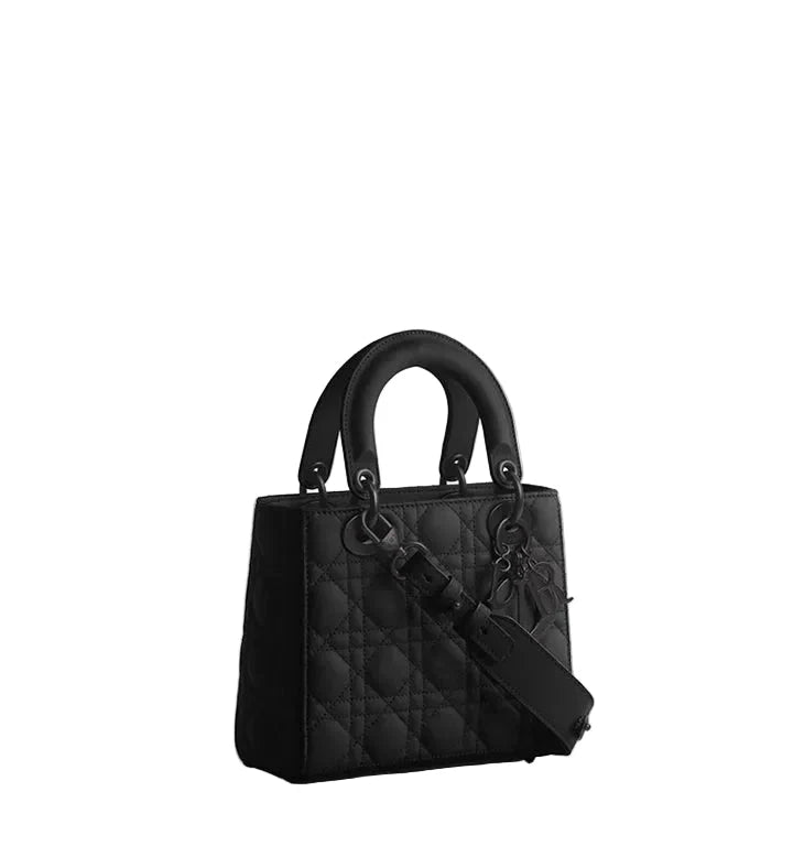 OUVALIA Luxury Edit | Christian Dior Small bag Completely Matte Black Calfskin With a Cannage Pattern