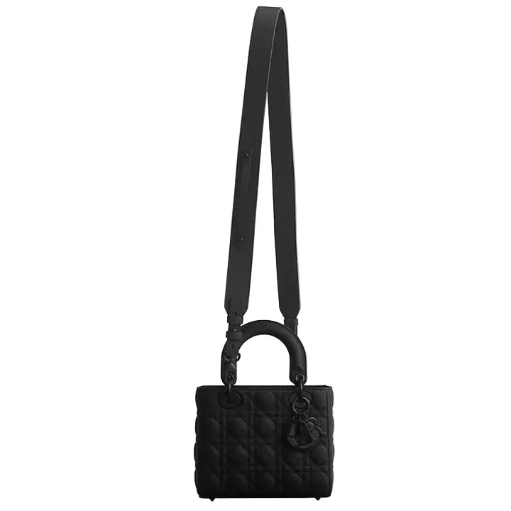 OUVALIA Luxury Edit | Christian Dior Small bag Completely Matte Black Calfskin With a Cannage Pattern
