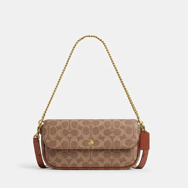 OUVALIA Luxury Edit | Coach Brook Flap Chain Bag In Signature Canvas