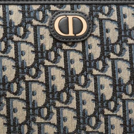 OUVALIA Luxury Edit | Dior Medium 30 Montaigne Pouch Blue Oblique Jacquard
