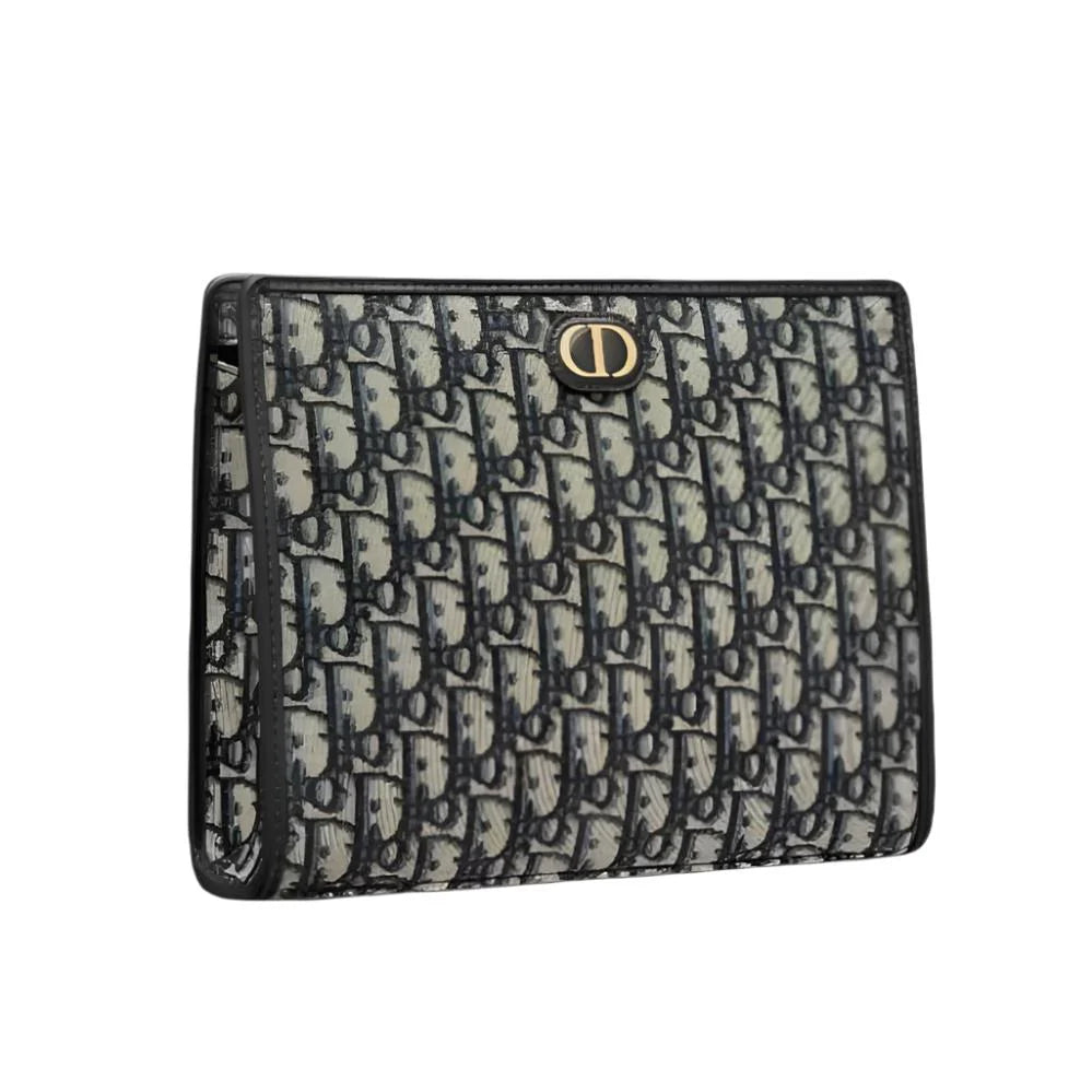 OUVALIA Luxury Edit | Dior Medium 30 Montaigne Pouch Blue Oblique Jacquard