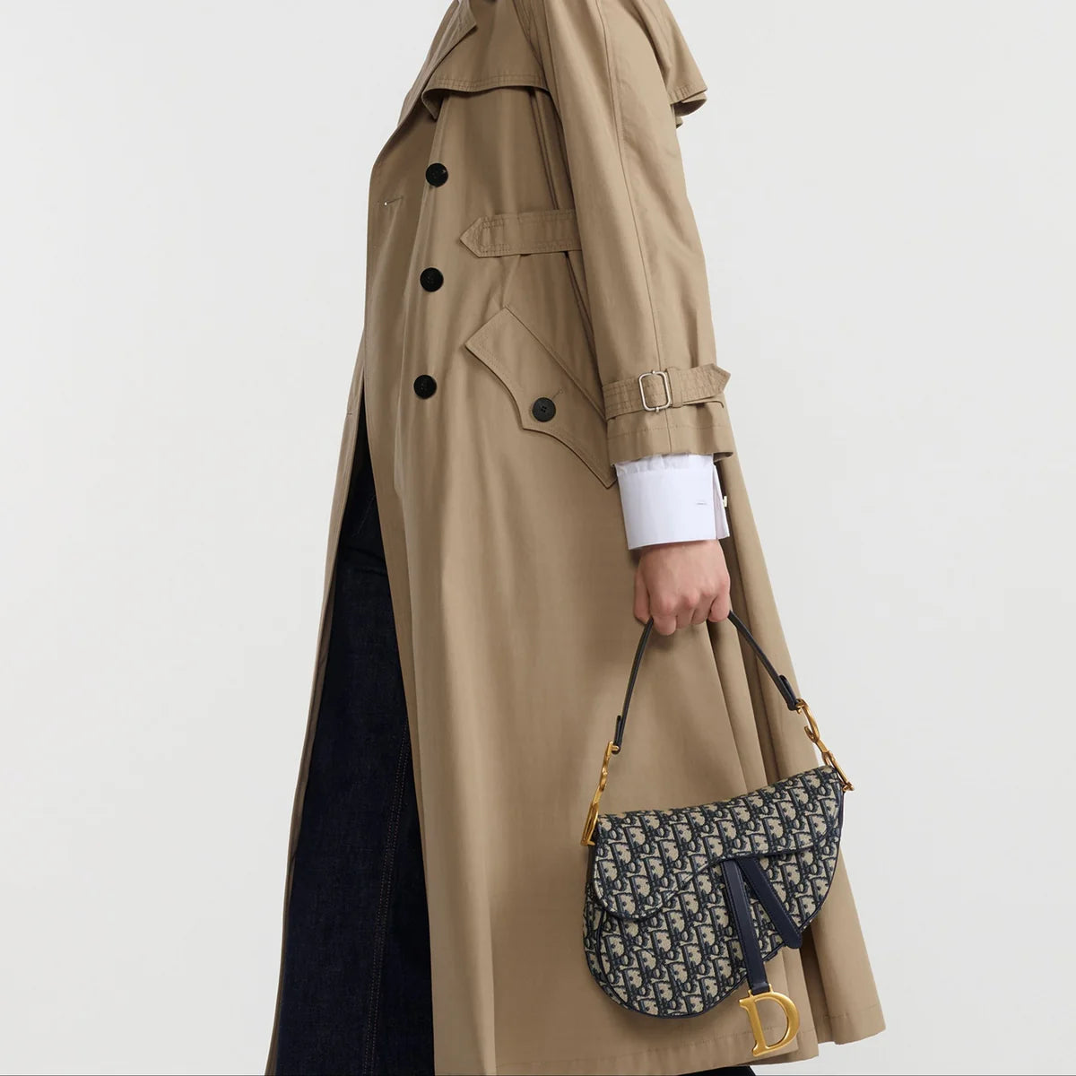OUVALIA Luxury Edit | Dior Saddle Bag with Strap Blue Dior Oblique Jacquard