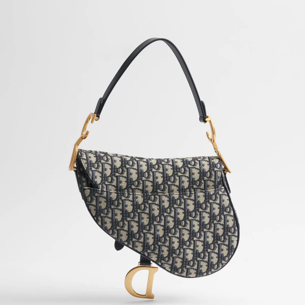 OUVALIA Luxury Edit | Dior Saddle Bag with Strap Blue Dior Oblique Jacquard