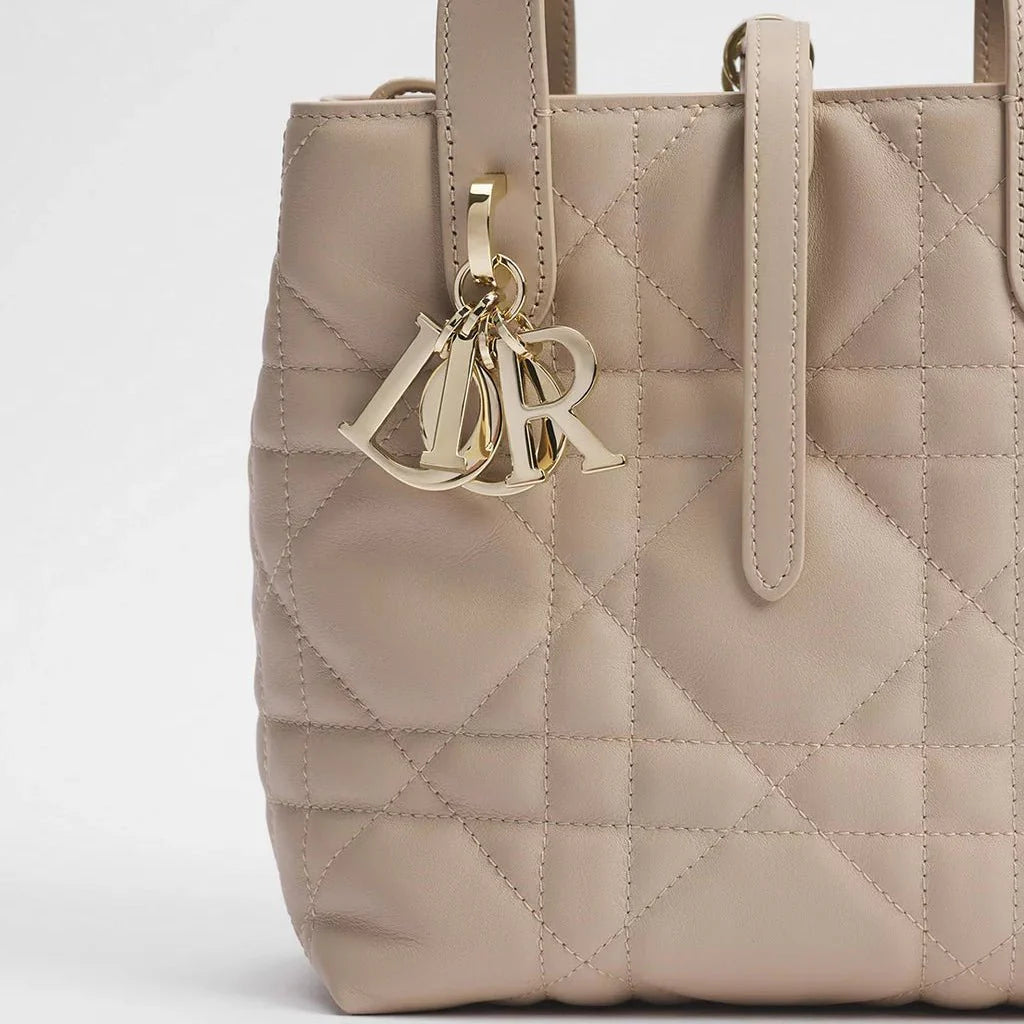 OUVALIA Luxury Edit | Dior Small Toujours Vertical Tote Bag Powder Beige Macrocannage Calfskin
