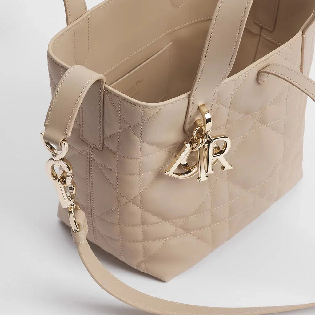OUVALIA Luxury Edit | Dior Small Toujours Vertical Tote Bag Powder Beige Macrocannage Calfskin