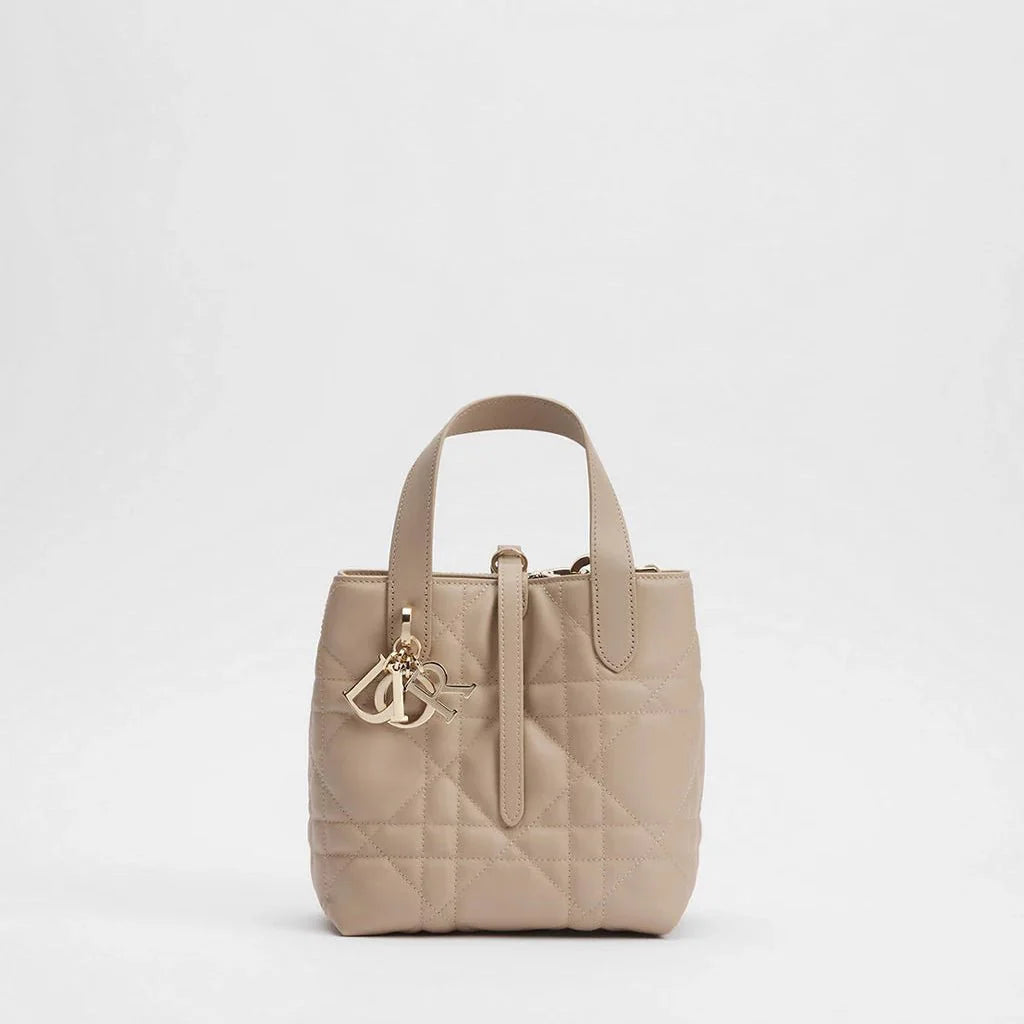 OUVALIA Luxury Edit | Dior Small Toujours Vertical Tote Bag Powder Beige Macrocannage Calfskin
