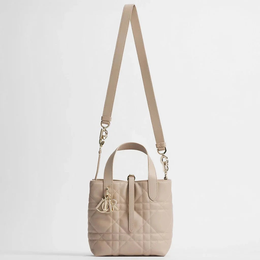 OUVALIA Luxury Edit | Dior Small Toujours Vertical Tote Bag Powder Beige Macrocannage Calfskin