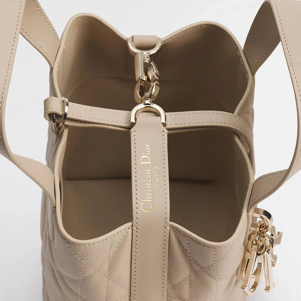 OUVALIA Luxury Edit | Dior Small Toujours Vertical Tote Bag Powder Beige Macrocannage Calfskin