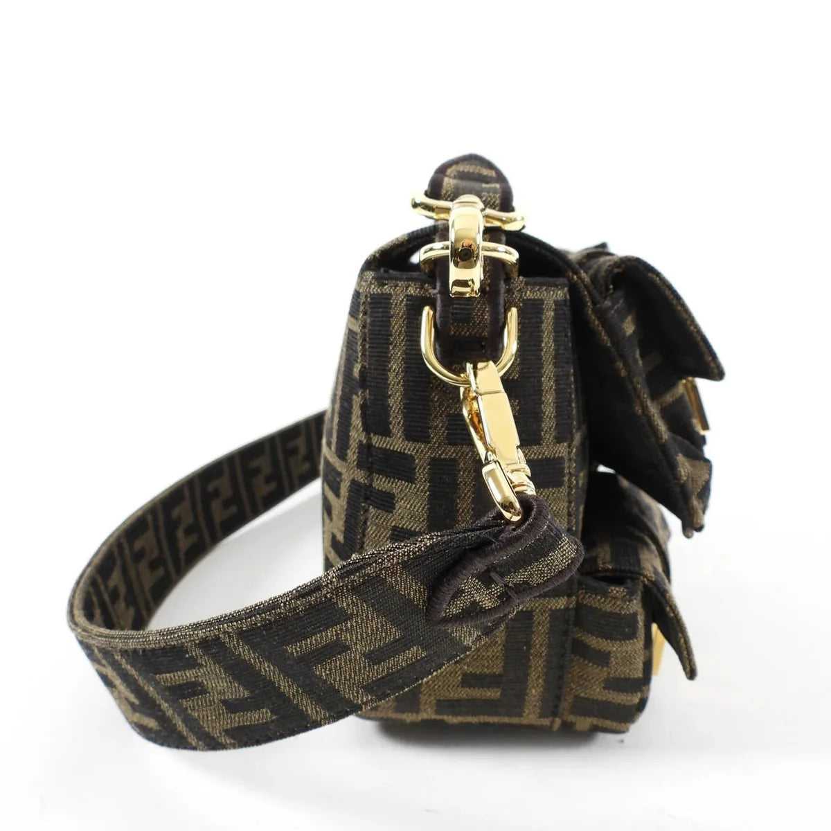 OUVALIA Luxury Edit | Fendi Brown Zucca FF Multi Pocket Baguette Bag